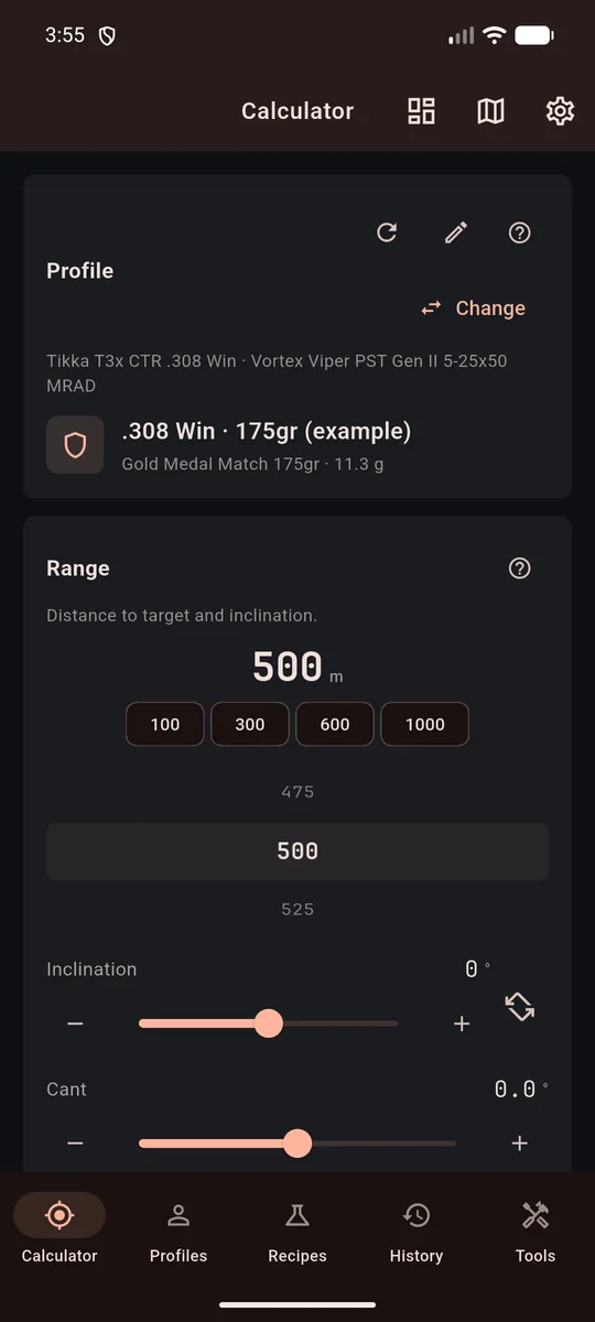 Calculator screen